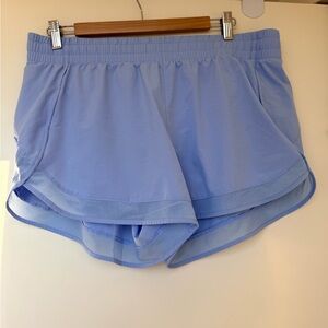 Athleta mesh racer run 4” Sky Blue Women's Athletic Shorts